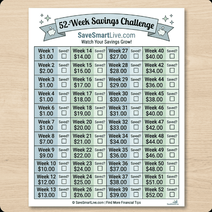 Visual guide to creating a monthly budget with savings, wants, and needs categories.