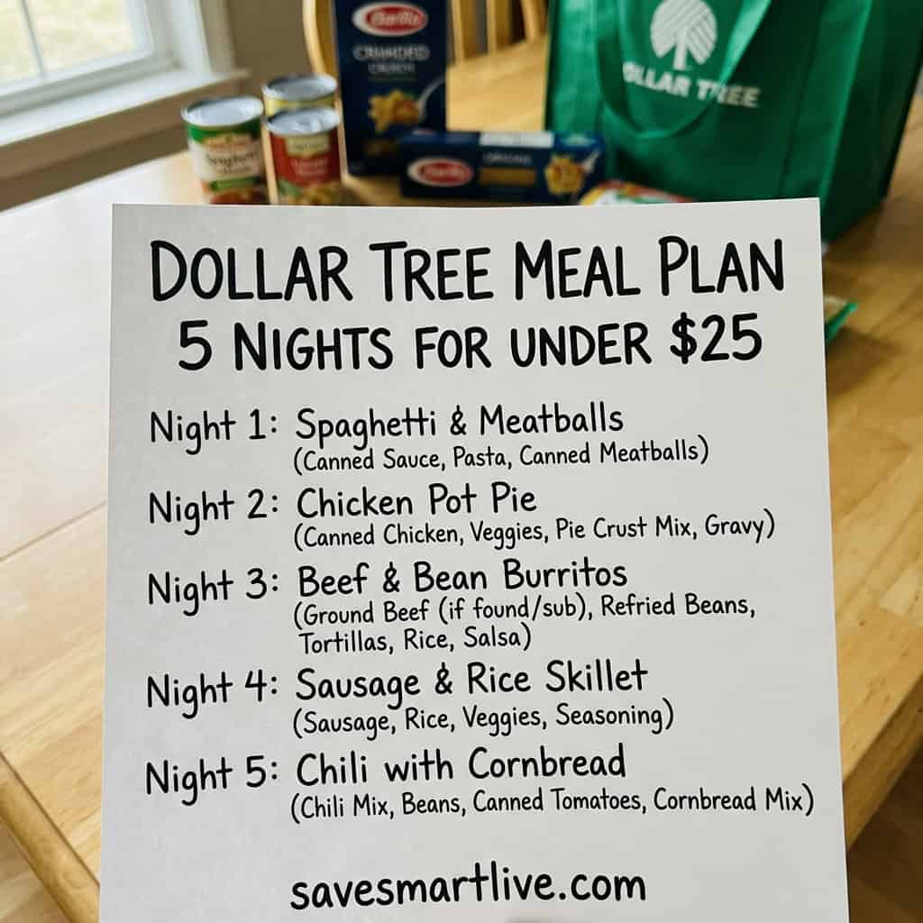 Dollar Tree Meal Plan: 5 Easy Dinners for Under $25