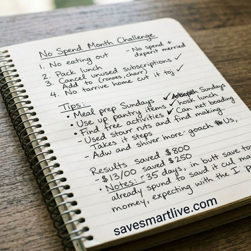 No Spend Month Challenge: How I Saved Money Fast in 30 Days